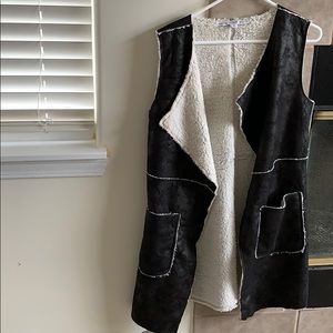 Faux black vest